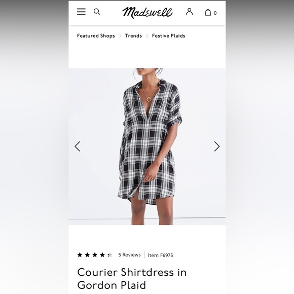 Madewell Dresses & Skirts - Madewell Courier Shirt Dress in Black and White Courier Plaid